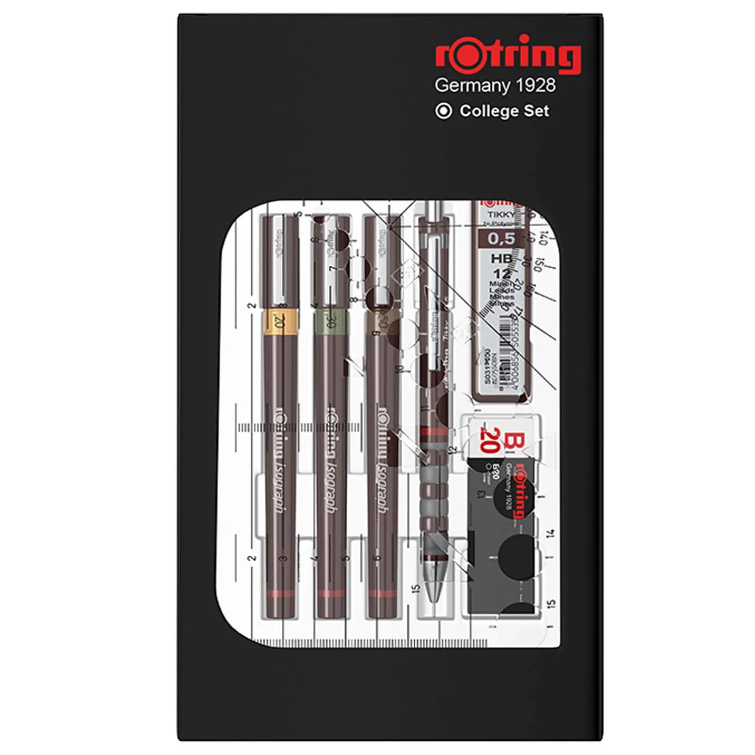 Set de Tiralíneas Isograph Rotring College (0.2 - 0.3 - 0.5 mm ...